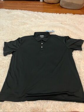 Men's Black Polo with Performance Fabric